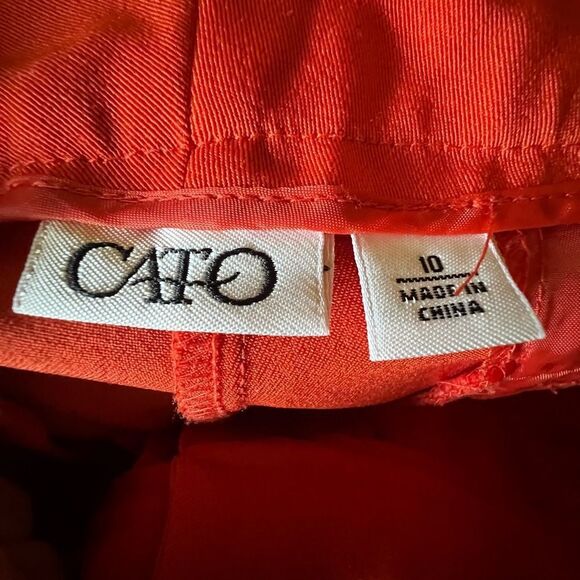 😊 3/$30 
CATO Capris Sz 10 Deep Orange, poly & spandex (lil stretch) EUC - Picture 3 of 11
